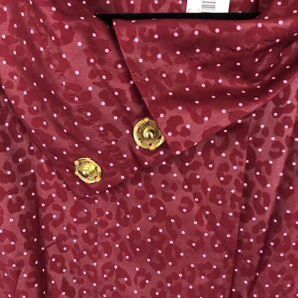 Chicos 1 Zenergy Jacket Womens Medium Burgundy Polkadot Anorak Artsy NEW - Picture 15 of 16